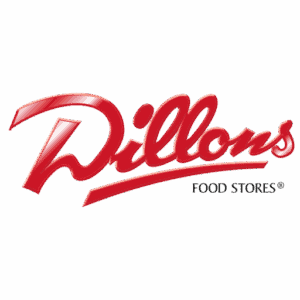 Dillons Food Stores logo with "Dillons" in large, red script and "FOOD STORES" in smaller black text to the right on a white background.