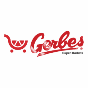 Harris Teeter 7 Red Gerbes Super Markets logo with stylized text and a red shopping cart graphic on a white background.