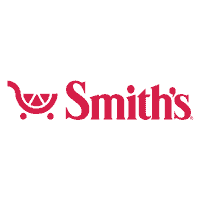 Smith's logo featuring a red shopping cart icon with a citrus slice design and the word "Smith's" in bold red letters on a white background.